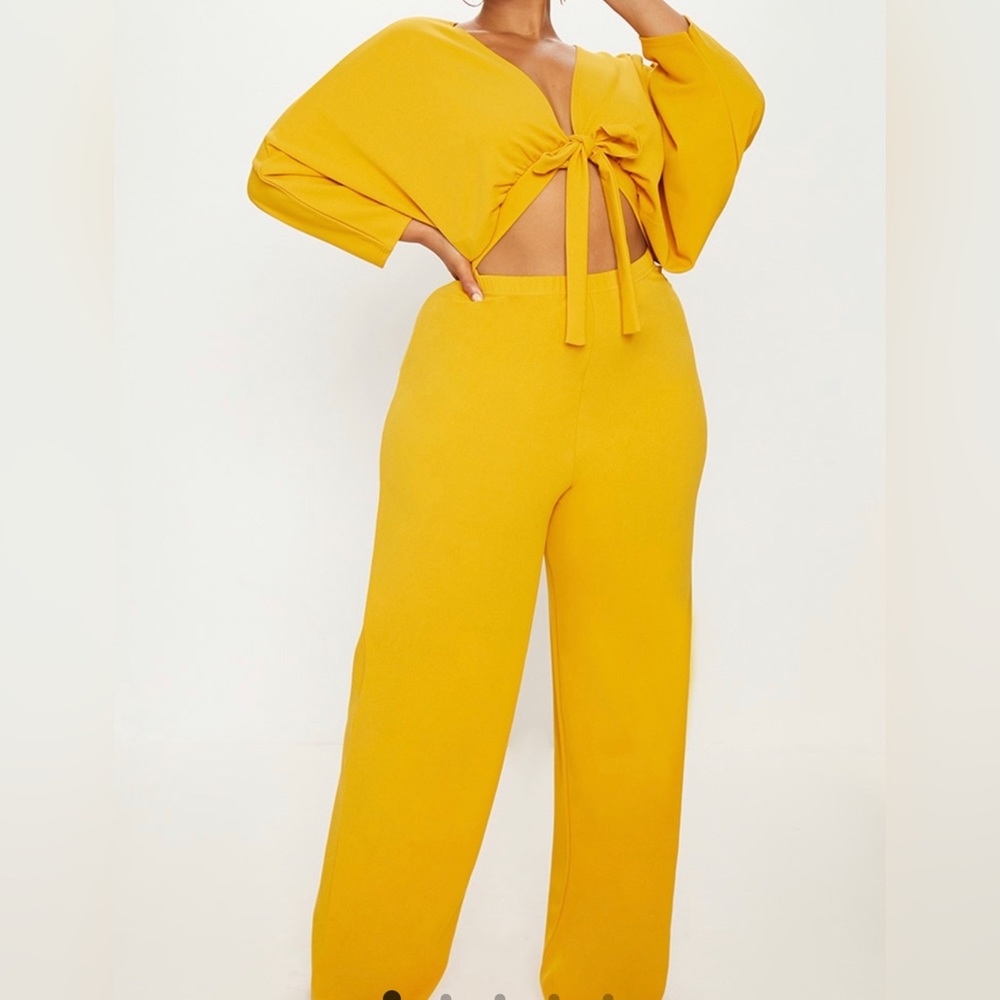 Plus Mustard Cut Out Jumpsuit